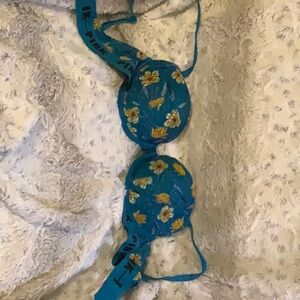 Victoria Secret Bra blue with orange flowers in 34D